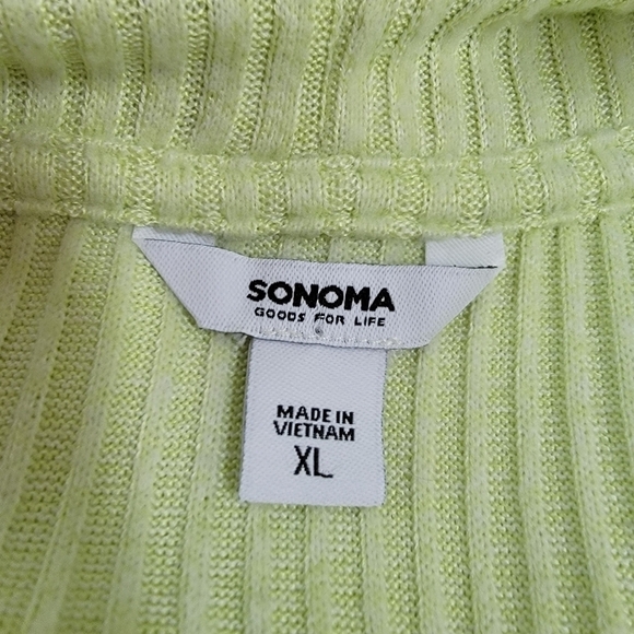 Sonoma Chartreuse Lightweight Cowlneck Sweater Size XL EUC - Picture 4 of 9